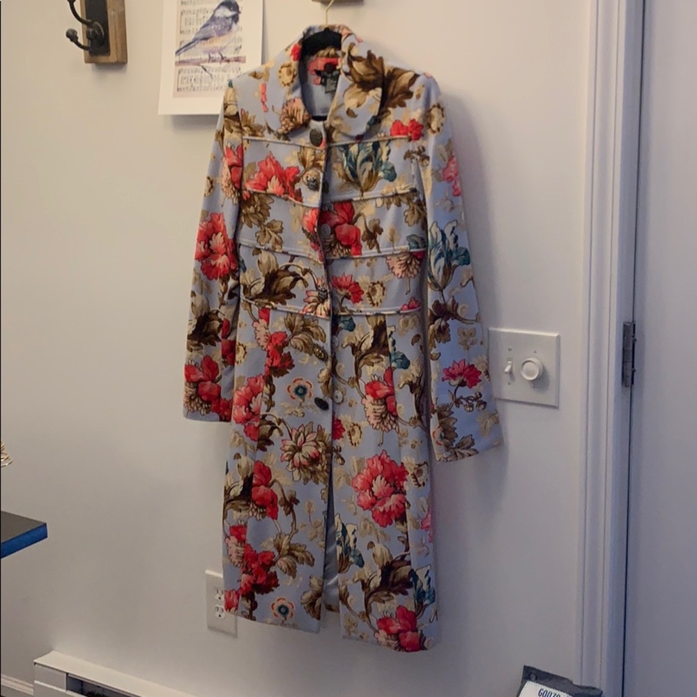 Etcetera wool floral trench coat 6